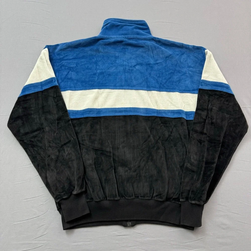 Christian Dior Monsieur Vintage Velour Track Jacket Blue Black Colorblock Large